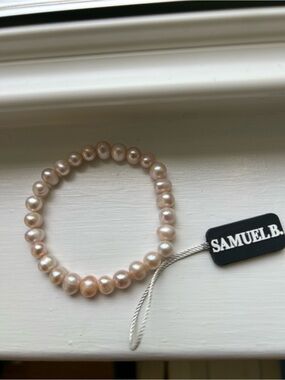 Samuel B. Pink Pearlescent Freshwater Pearl Stretch Bracelet